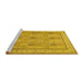 Sideview of Machine Washable Persian Yellow Traditional Rug, wshtr998yw