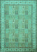 Machine Washable Persian Turquoise Traditional Area Rugs, wshtr998turq