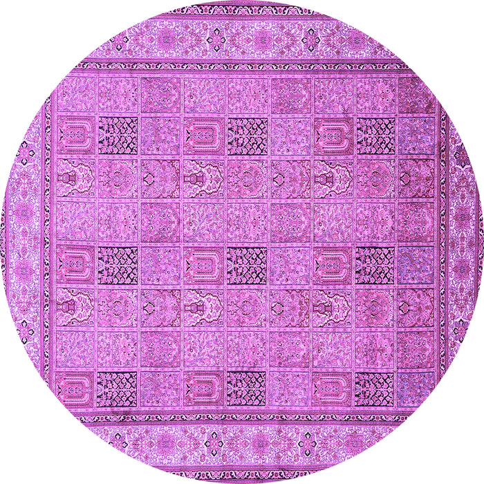 Round Persian Purple Traditional Rug, tr998pur