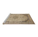 Sideview of Machine Washable Traditional Brown Rug, wshtr999