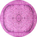 Round Medallion Pink Traditional Rug, tr999pnk