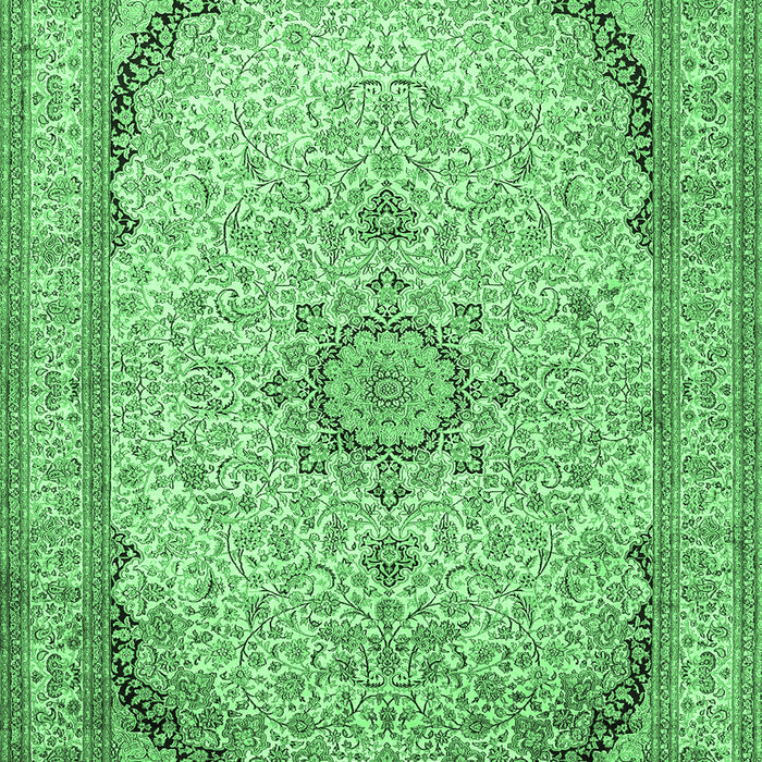 Medallion Emerald Green Traditional Rug, tr999emgrn