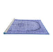 Sideview of Machine Washable Medallion Blue Traditional Rug, wshtr999blu