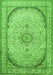 Serging Thickness of Machine Washable Medallion Green Traditional Area Rugs, wshtr999grn