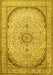 Machine Washable Medallion Yellow Traditional Rug, wshtr999yw