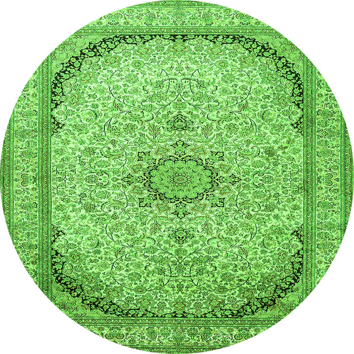 Machine Washable Medallion Green Traditional Area Rugs, wshtr999grn