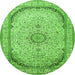 Machine Washable Medallion Green Traditional Area Rugs, wshtr999grn