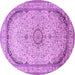 Round Medallion Purple Traditional Rug, tr999pur