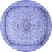 Round Medallion Blue Traditional Rug, tr999blu