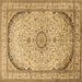 Square Medallion Brown Traditional Rug, tr999brn