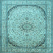 Square Medallion Light Blue Traditional Rug, tr999lblu