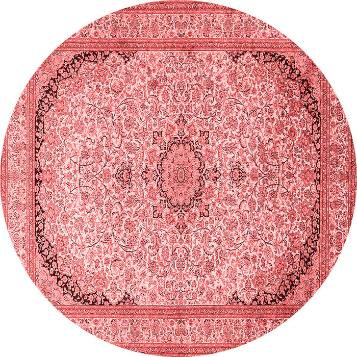 Machine Washable Medallion Red Traditional Rug, wshtr999red