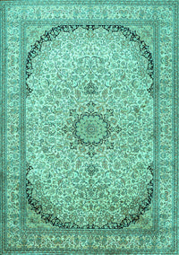 Medallion Turquoise Traditional Rug, tr999turq