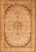 Medallion Orange Traditional Rug, tr999org