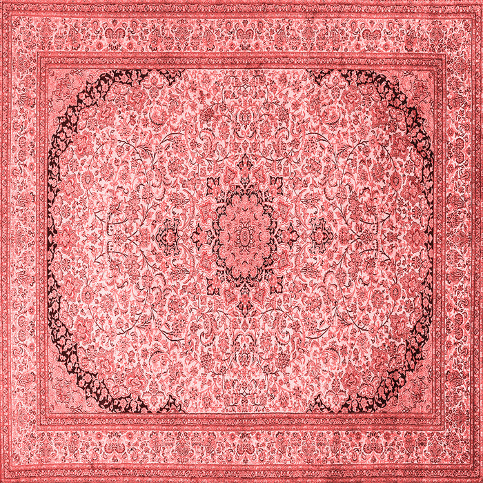 Machine Washable Medallion Red Traditional Rug, wshtr999red
