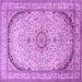 Square Medallion Purple Traditional Rug, tr999pur