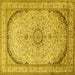 Square Medallion Yellow Traditional Rug, tr999yw