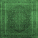 Square Medallion Emerald Green Traditional Rug, tr99emgrn