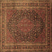 Square Medallion Brown Traditional Rug, tr99brn