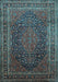 Medallion Light Blue Traditional Rug, tr99lblu