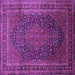 Square Medallion Purple Traditional Rug, tr99pur