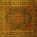 Square Medallion Yellow Traditional Rug, tr99yw