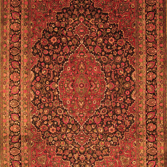 Serging Thickness of Machine Washable Medallion Orange Traditional Area Rugs, wshtr99org