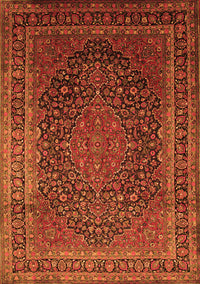 Medallion Orange Traditional Rug, tr99org