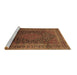 Sideview of Machine Washable Medallion Brown Traditional Rug, wshtr99brn