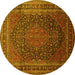 Round Medallion Yellow Traditional Rug, tr99yw