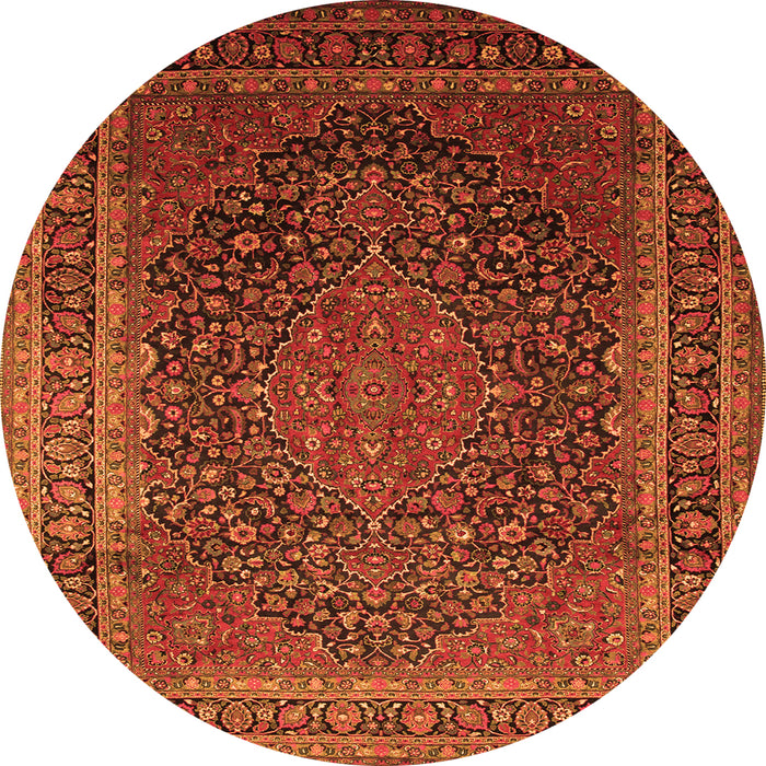 Machine Washable Medallion Orange Traditional Area Rugs, wshtr99org