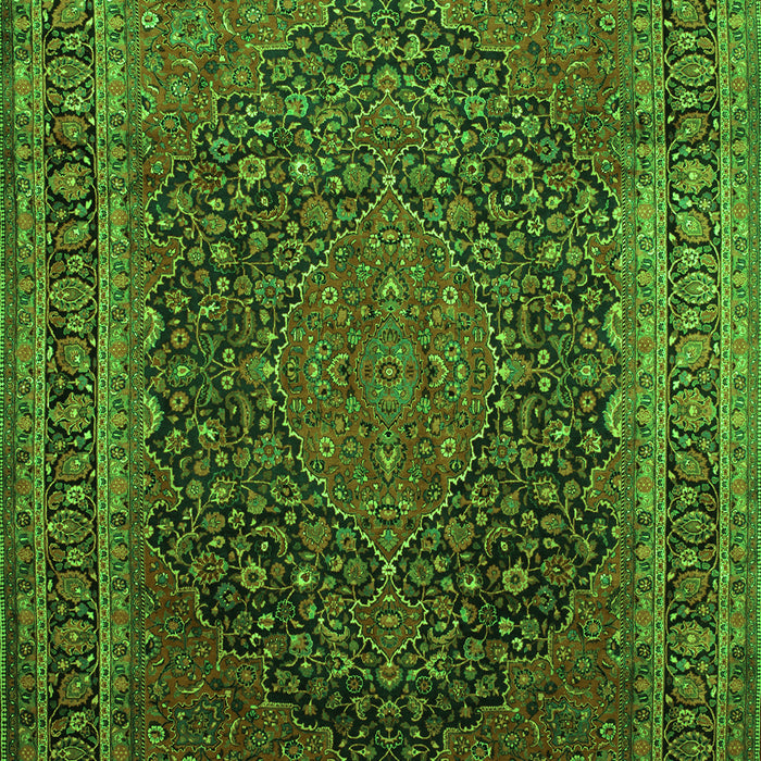 Serging Thickness of Machine Washable Medallion Green Traditional Area Rugs, wshtr99grn