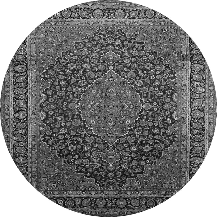 Machine Washable Medallion Gray Traditional Rug, wshtr99gry
