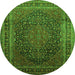 Square Medallion Green Traditional Rug, tr99grn