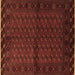 Square Machine Washable Southwestern Brown Country Rug, wshtr9brn