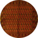 Round Southwestern Yellow Country Rug, tr9yw