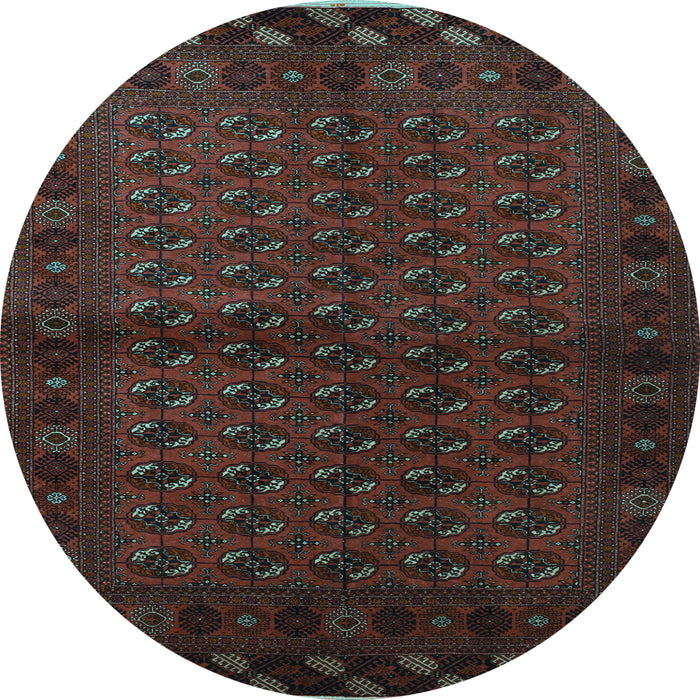 Round Southwestern Light Blue Country Rug, tr9lblu