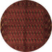 Round Southwestern Brown Country Rug, tr9brn