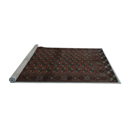 Sideview of Machine Washable Southwestern Light Blue Country Rug, wshtr9lblu