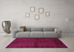 Machine Washable Southwestern Pink Country Rug in a Living Room, wshtr9pnk