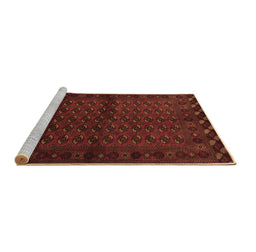 Sideview of Machine Washable Southwestern Brown Country Rug, wshtr9brn