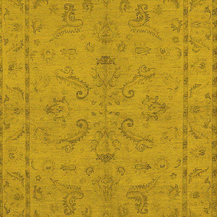 Machine Washable Oriental Yellow Traditional Rug, wshurb1000yw