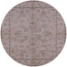 Round Mid-Century Modern Rose Purple Oriental Rug, urb1000