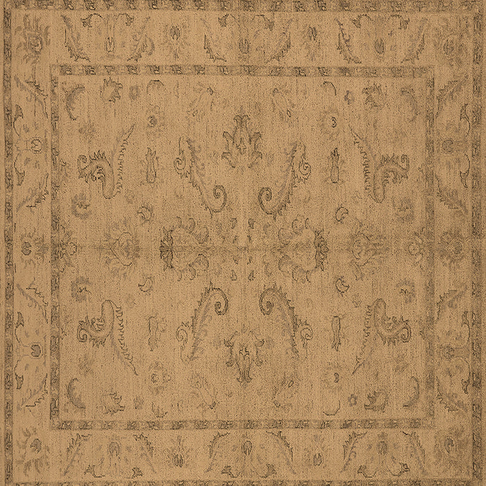Square Machine Washable Oriental Brown Traditional Rug, wshurb1000brn