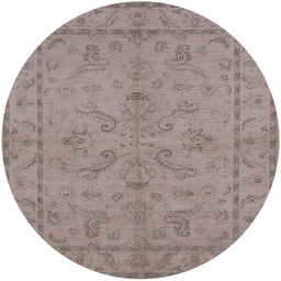 Round Machine Washable Industrial Modern Rose Dust Purple Rug, wshurb1000