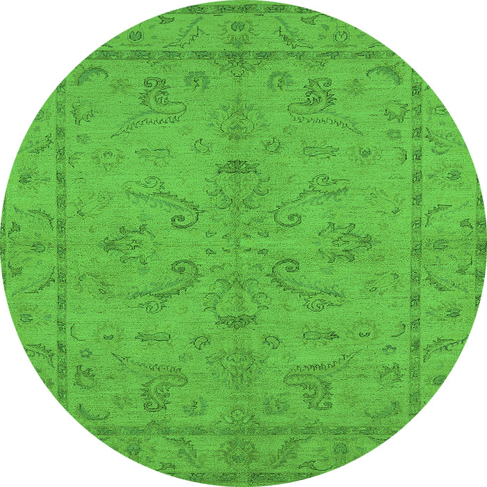 Round Oriental Green Traditional Rug, urb1000grn