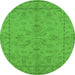 Round Oriental Green Traditional Rug, urb1000grn