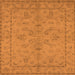 Square Oriental Orange Traditional Rug, urb1000org