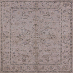 Square Mid-Century Modern Rose Purple Oriental Rug, urb1000
