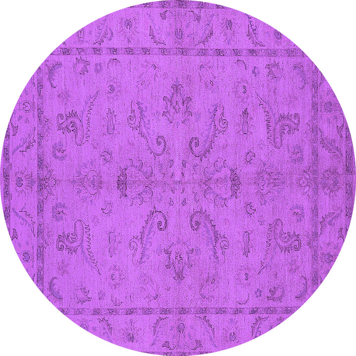 Round Machine Washable Oriental Purple Traditional Area Rugs, wshurb1000pur